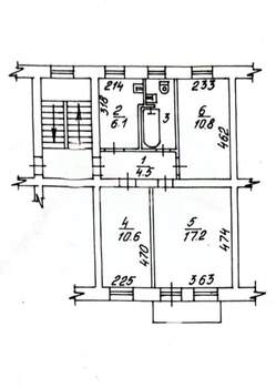 3-к квартира, вторичка, 54м2, 2/2 этаж