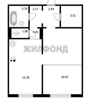 2-к квартира, вторичка, 49м2, 10/10 этаж