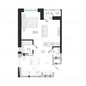 1-к квартира, вторичка, 51м2, 11/18 этаж