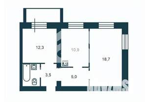 2-к квартира, вторичка, 54м2, 2/10 этаж