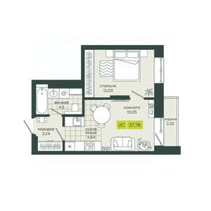 2-к квартира, вторичка, 38м2, 25/25 этаж