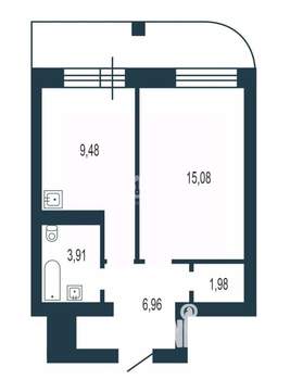 1-к квартира, вторичка, 41м2, 18/19 этаж