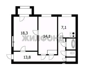 3-к квартира, вторичка, 59м2, 4/6 этаж