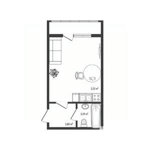 Студия квартира, вторичка, 27м2, 15/16 этаж