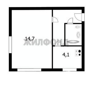 1-к квартира, вторичка, 26м2, 1/2 этаж