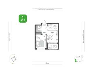 1-к квартира, вторичка, 33м2, 7/14 этаж