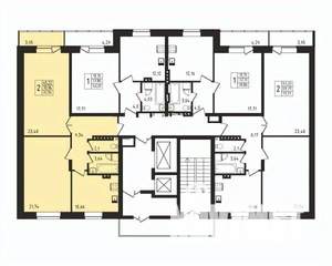 2-к квартира, строящийся дом, 70м2, 13/17 этаж