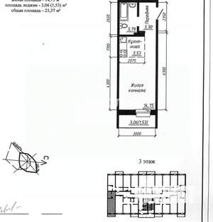 Студия квартира, сданный дом, 28м2, 3/17 этаж
