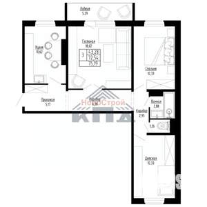 3-к квартира, вторичка, 75м2, 11/15 этаж