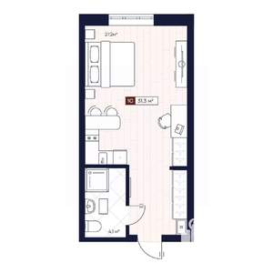 Студия квартира, вторичка, 31м2, 4/12 этаж
