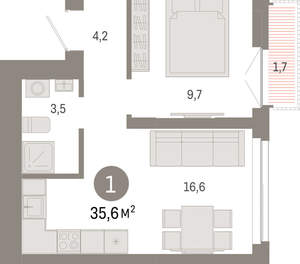 1-к квартира, вторичка, 36м2, 11/23 этаж