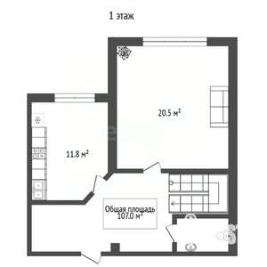 3-к квартира, вторичка, 107м2, 2/4 этаж
