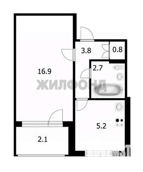 1-к квартира, вторичка, 32м2, 1/9 этаж