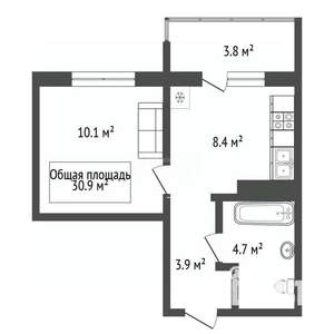 1-к квартира, вторичка, 31м2, 11/17 этаж