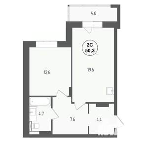 2-к квартира, вторичка, 50м2, 14/18 этаж