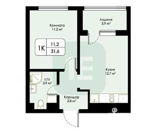 1-к квартира, вторичка, 32м2, 3/17 этаж