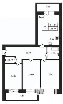 4-к квартира, вторичка, 84м2, 4/9 этаж