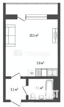 Студия квартира, вторичка, 33м2, 7/10 этаж