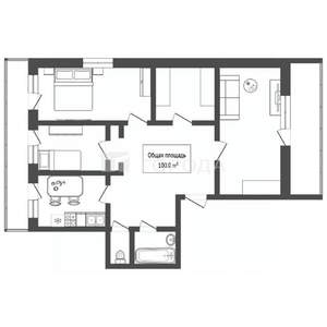 3-к квартира, вторичка, 100м2, 5/9 этаж