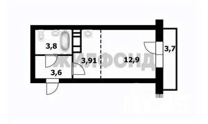 1-к квартира, вторичка, 24м2, 11/24 этаж