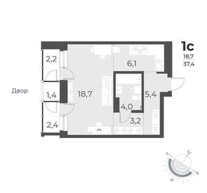 Студия квартира, вторичка, 37м2, 7/17 этаж