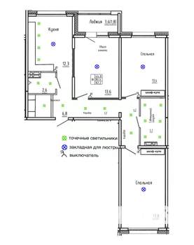 3-к квартира, строящийся дом, 82м2, 3/17 этаж
