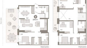 3-к квартира, вторичка, 164м2, 1/17 этаж