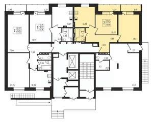 2-к квартира, вторичка, 57м2, 1/17 этаж