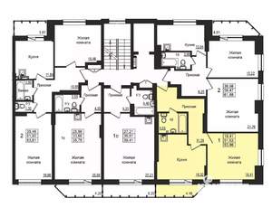 1-к квартира, строящийся дом, 51м2, 9/10 этаж