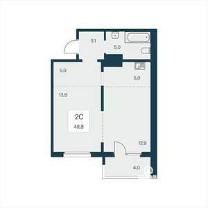 2-к квартира, вторичка, 49м2, 11/17 этаж