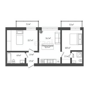 3-к квартира, вторичка, 63м2, 6/8 этаж