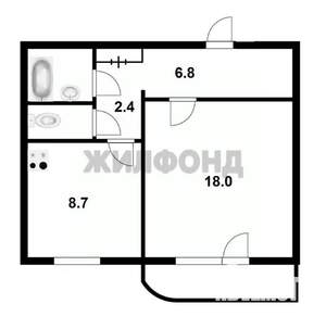 1-к квартира, вторичка, 40м2, 8/10 этаж