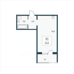Студия квартира, вторичка, 29м2, 15/17 этаж