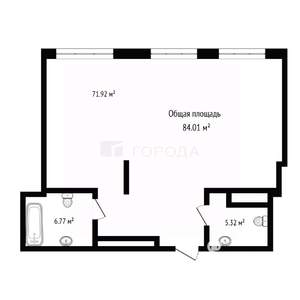 Студия квартира, вторичка, 84м2, 29/29 этаж