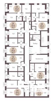 2-к квартира, вторичка, 63м2, 1/10 этаж