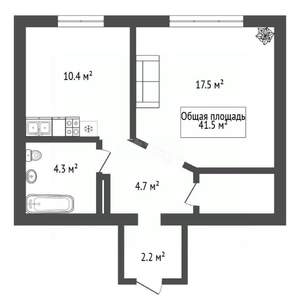 1-к квартира, вторичка, 42м2, 2/13 этаж