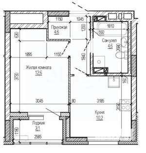 1-к квартира, вторичка, 35м2, 12/17 этаж