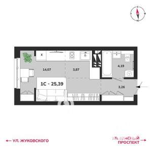 1-к квартира, вторичка, 25м2, 5/25 этаж