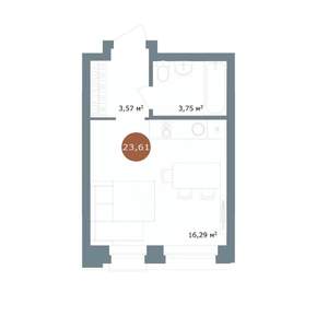Студия квартира, вторичка, 24м2, 5/9 этаж