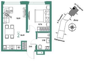 2-к квартира, вторичка, 36м2, 27/28 этаж