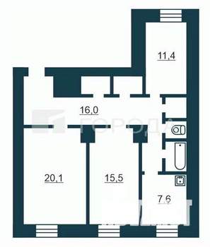 3-к квартира, вторичка, 80м2, 3/5 этаж
