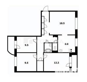 4-к квартира, вторичка, 77м2, 6/10 этаж