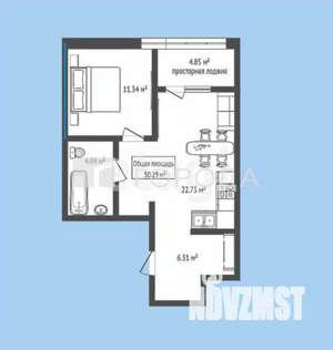 2-к квартира, вторичка, 50м2, 20/20 этаж