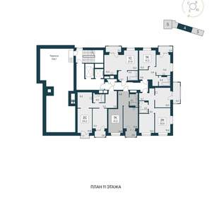 1-к квартира, вторичка, 41м2, 11/21 этаж