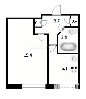 1-к квартира, вторичка, 29м2, 1/5 этаж