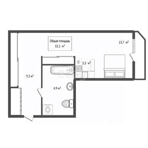 Студия квартира, вторичка, 32м2, 9/24 этаж