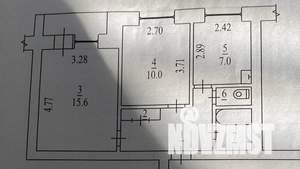 2-к квартира, вторичка, 45м2, 6/9 этаж