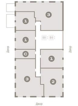 1-к квартира, вторичка, 56м2, 3/17 этаж