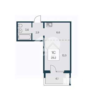 Студия квартира, вторичка, 29м2, 1/18 этаж