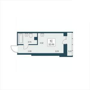 Студия квартира, вторичка, 22м2, 18/25 этаж